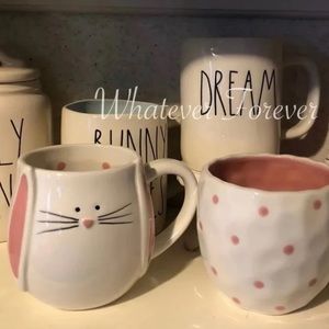 Pink and white bunny ear mug